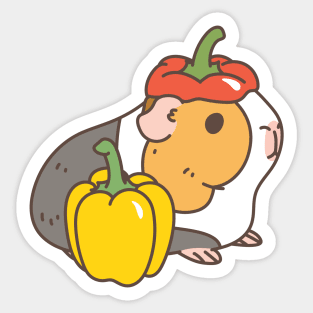 Bell Pepper Beret Guinea Pig Sticker